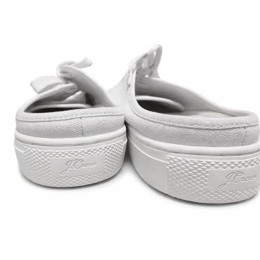 J.Crew 10 Wns White‎ Sneakers Clean Girl Preppy Coastal Minimal Boat SlipOns